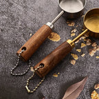 Measuring Spoon Set 8-Piece Stainless Steel Wooden Handles Nesting
