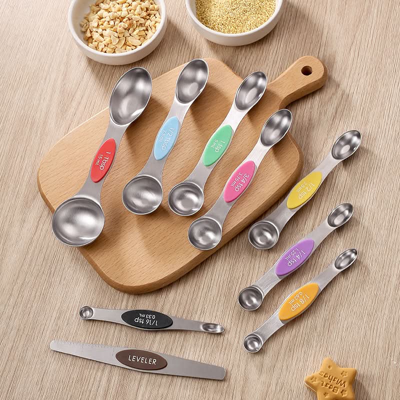 Measuring Spoon Set Stainless Steel Magnetic Stacking & Double-Sided