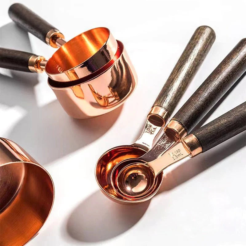 Measuring Spoons & Cups 8-Piece Stainless Steel Engraved Measurements