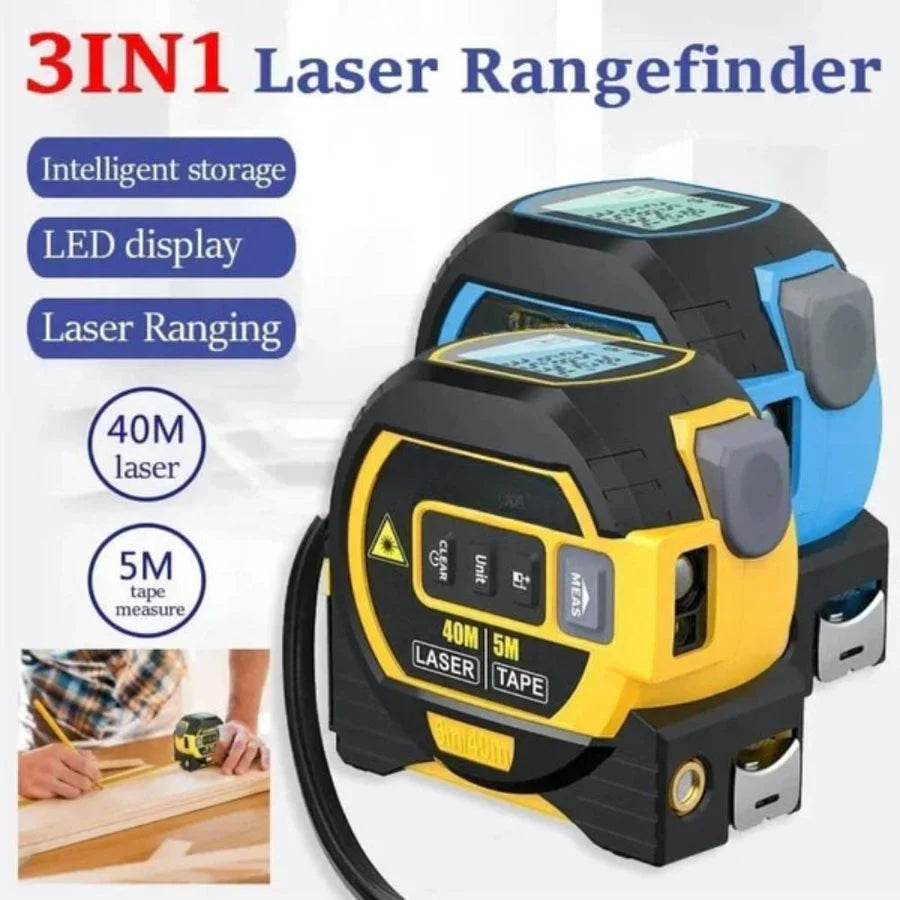 Measuring Tape 3-in-1 Laser Rangefinder Backlit LCD
