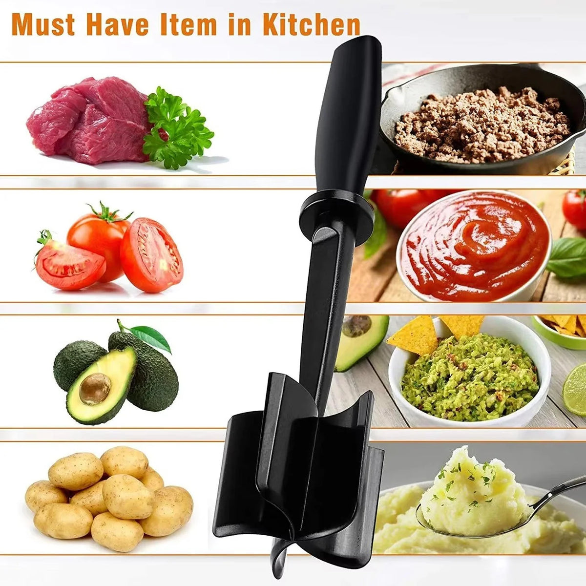 Meat Chopper 5-Blade Heat-Resistant Nylon Head
