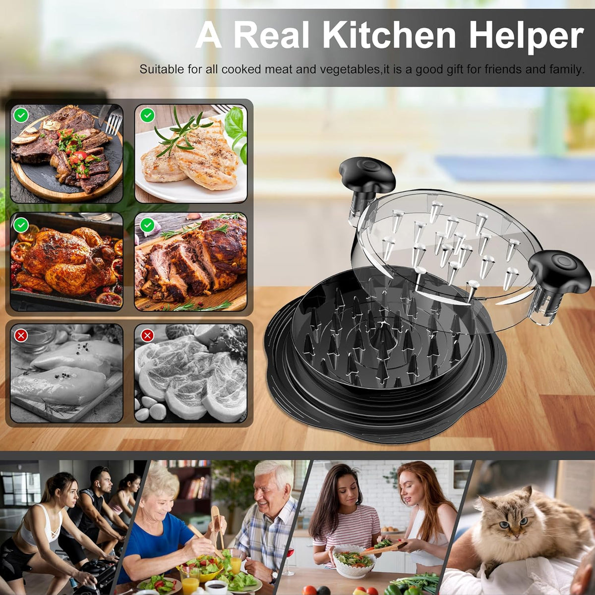 Meat Shredder Ergonomic Handle & Non-Slip Grip BPA-Free