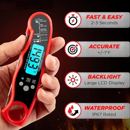 Meat Thermometer Instant-Read Stainless Steel Probe