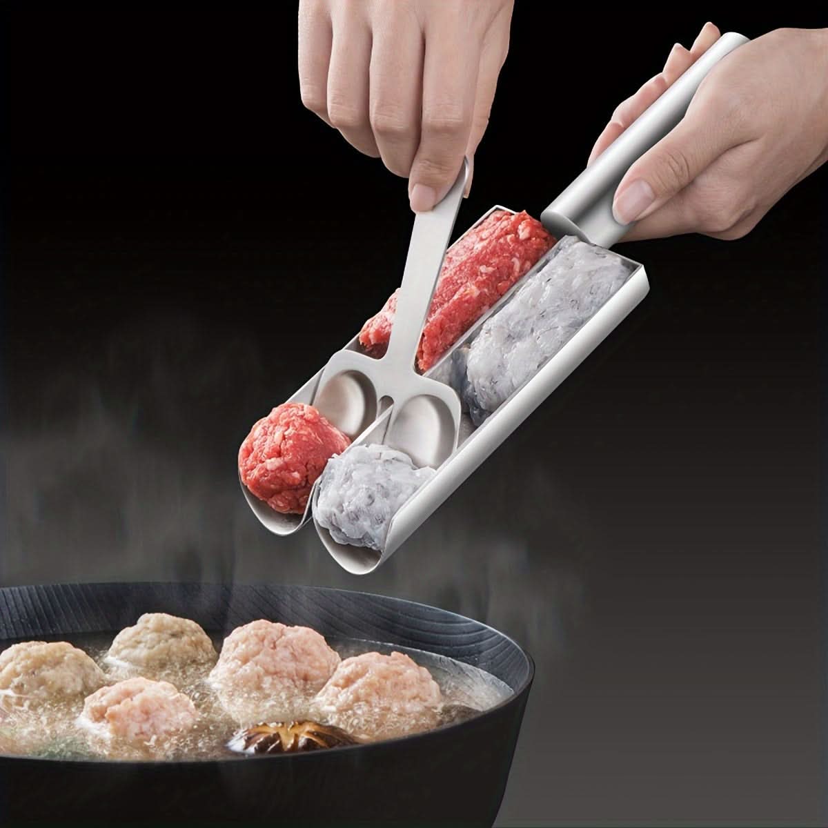 Meatball Maker Stainless Steel Multi-Slot & Easy-Release