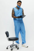 Medical Scrub Costume Set V-Neck Top & Loose-Fit Pants