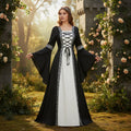 Medieval Dress Lace-Up Long Sleeve