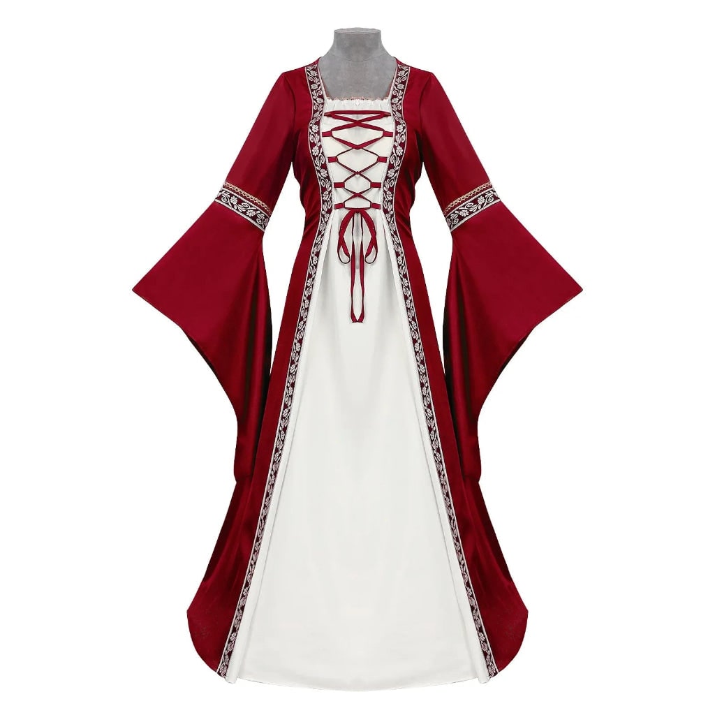 Medieval Dress Lace-Up Long Sleeve