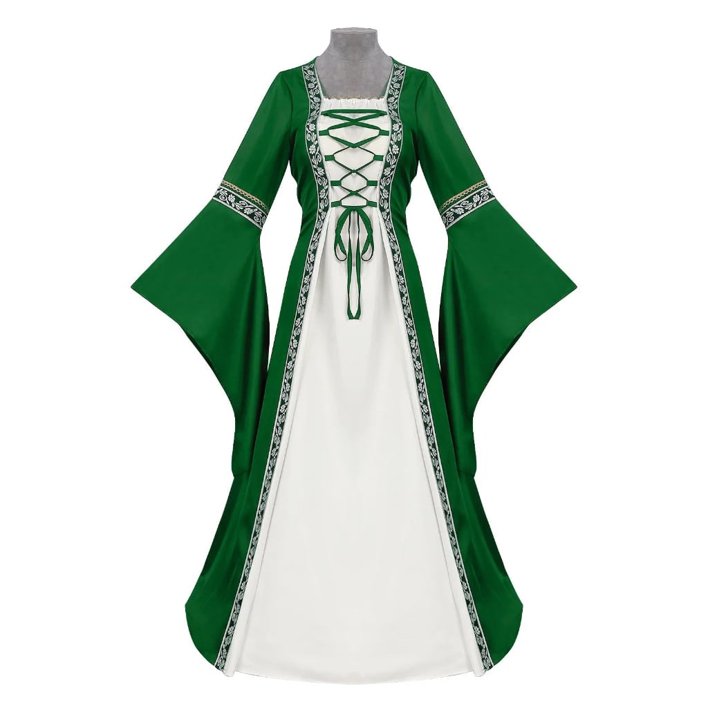 Medieval Dress Lace-Up Long Sleeve