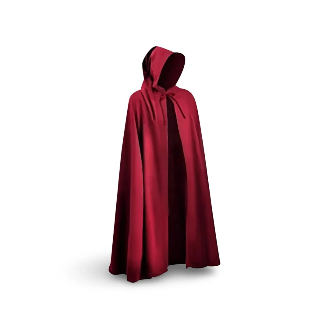 Medieval Knight Costume Hooded Tunic & Velvet Cape Textured Fabric