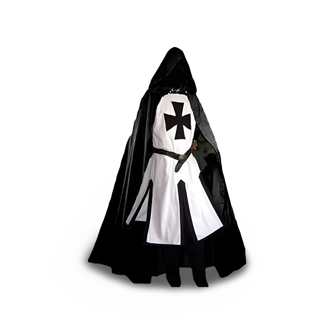 Medieval Knight Costume Tunic & Cloak Cross Emblem