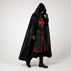 Medieval Knight Costume Tunic & Cloak Cross Emblem