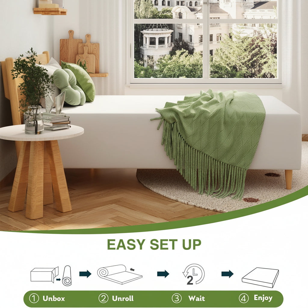 Memory Foam Mattress Twin Adaptive Support & Quilted Cover