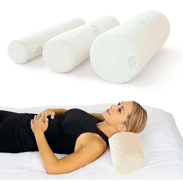 Memory Foam Neck Pillow Contoured Support & Cotton Cover