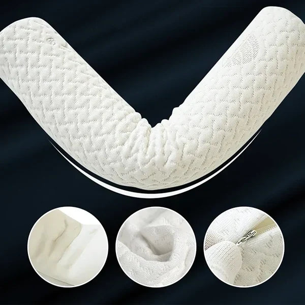 Memory Foam Neck Pillow Contoured Support & Cotton Cover