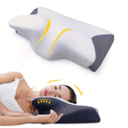 Memory Foam Neck Pillow Ergonomic Cervical Support Washable Cover