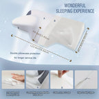 Memory Foam Neck Pillow Ergonomic Cervical Support Washable Cover