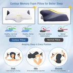 Memory Foam Neck Pillow Ergonomic Cervical Support Washable Cover