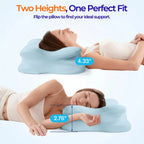 Memory Foam Pillow Adjustable Fill & Dual Height