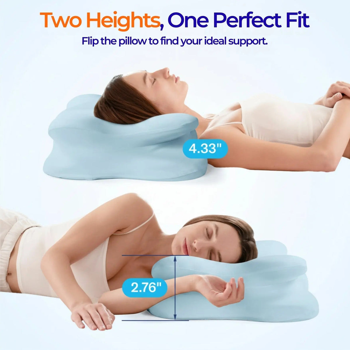 Memory Foam Pillow Adjustable Fill & Dual Height