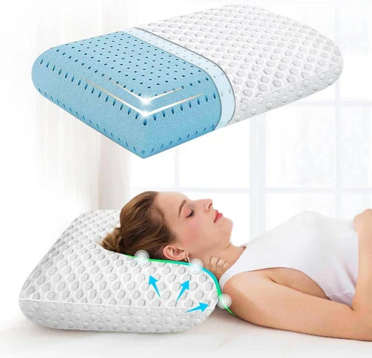 Memory Foam Pillow Gel-Infused Cooling Contouring Neck Support