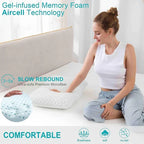 Memory Foam Pillow Gel-Infused Cooling Contouring Neck Support