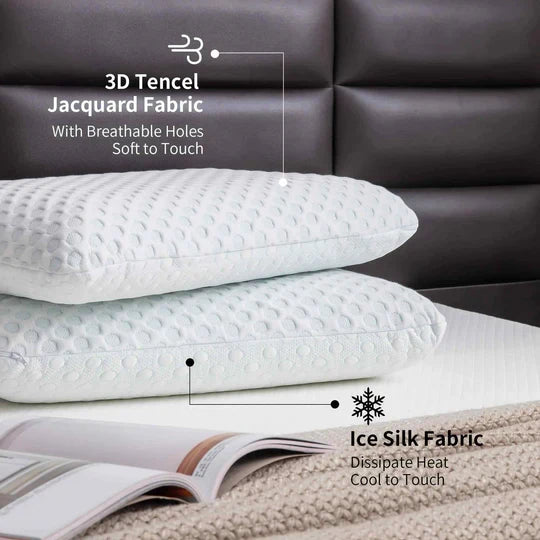 Memory Foam Pillow Gel-Infused Cooling Contouring Neck Support
