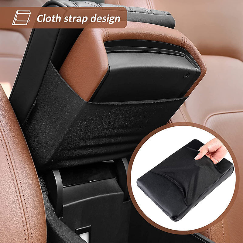 Memory Foam & Waterproof Microfiber Leather Console Armrest Pad (Strap-On)