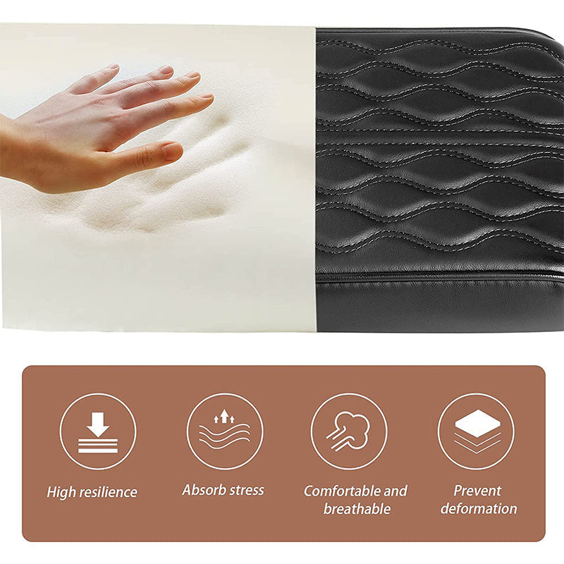 Memory Foam & Waterproof Microfiber Leather Console Armrest Pad (Strap-On)