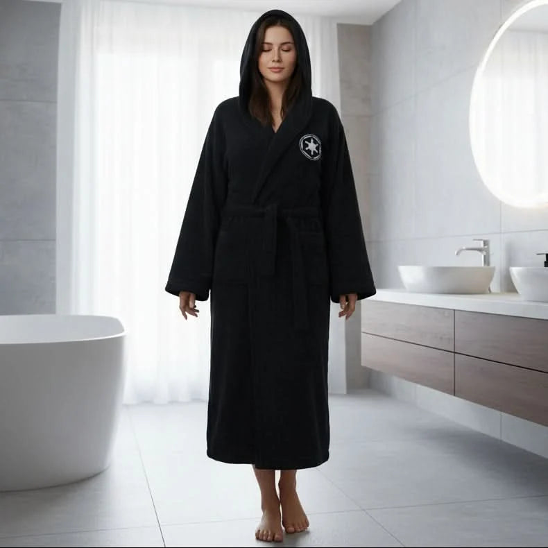 Men's Bathrobe Extra-Long Hooded Absorbent Flannel