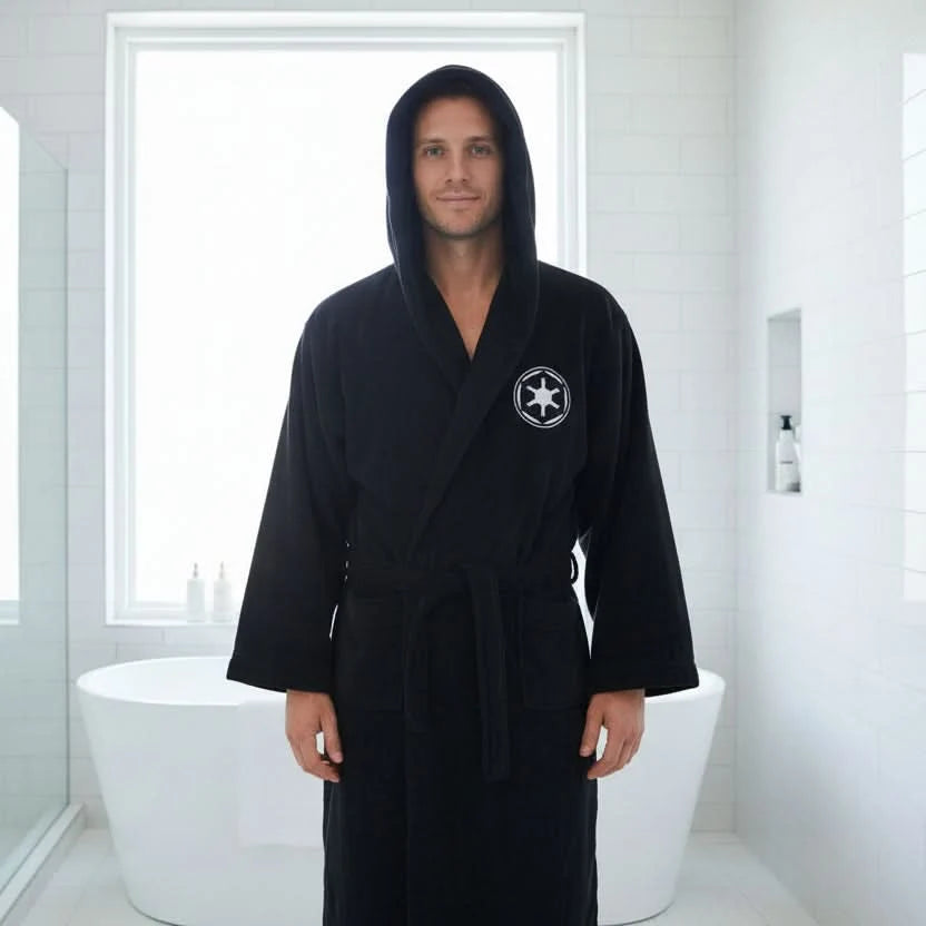 Men's Bathrobe Extra-Long Hooded Absorbent Flannel
