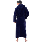 Men's Bathrobe Thick Plush Hooded Machine Washable