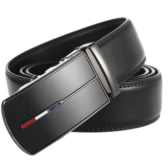 Men's Belt Cowhide Leather Automatic Buckle