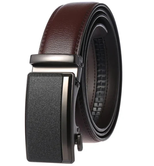 Men's Belt Cowhide Leather Automatic Buckle