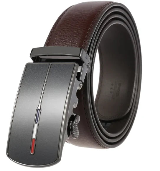 Men's Belt Cowhide Leather Automatic Buckle