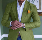 Men's Blazer Cotton-Linen Blend Machine Washable