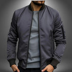 Men's Bomber Jacket Slim Fit Wind-Resistant Arm Zip Pocket
