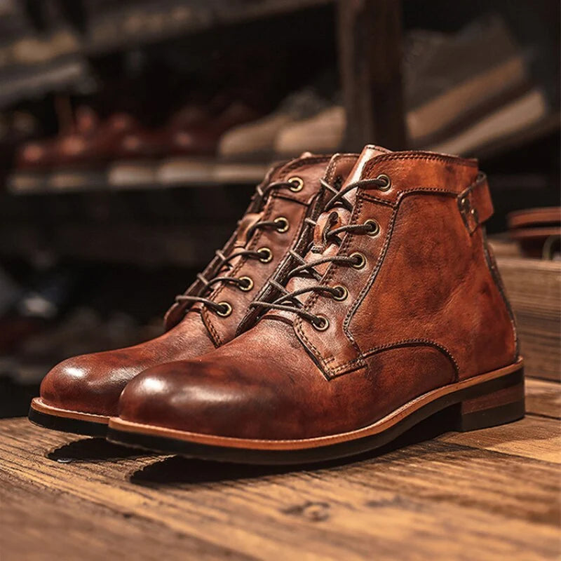 Men's Boots Premium Leather & Orthopedic Insole
