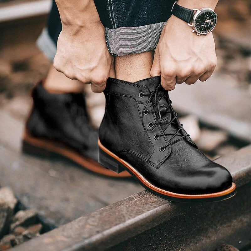 Men's Boots Premium Leather & Orthopedic Insole