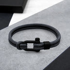 Men's Bracelet Double-Strand Twill Nylon D-Shackle Gift Boxed