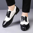 Men's Brogue Shoes Two-Tone Leather & Comfortable Sole