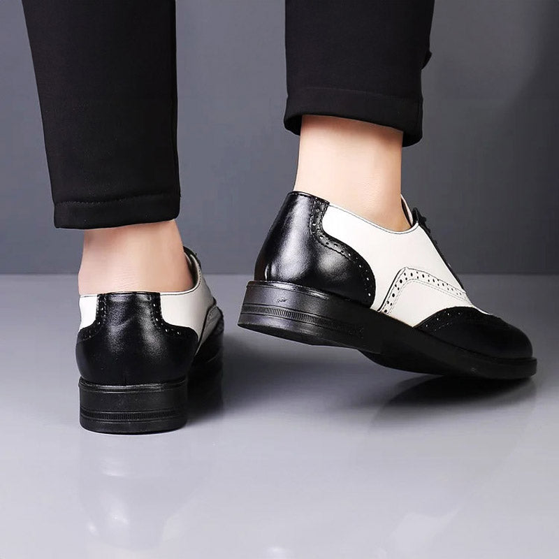 Men's Brogue Shoes Two-Tone Leather & Comfortable Sole