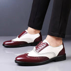 Men's Brogue Shoes Two-Tone Leather & Comfortable Sole