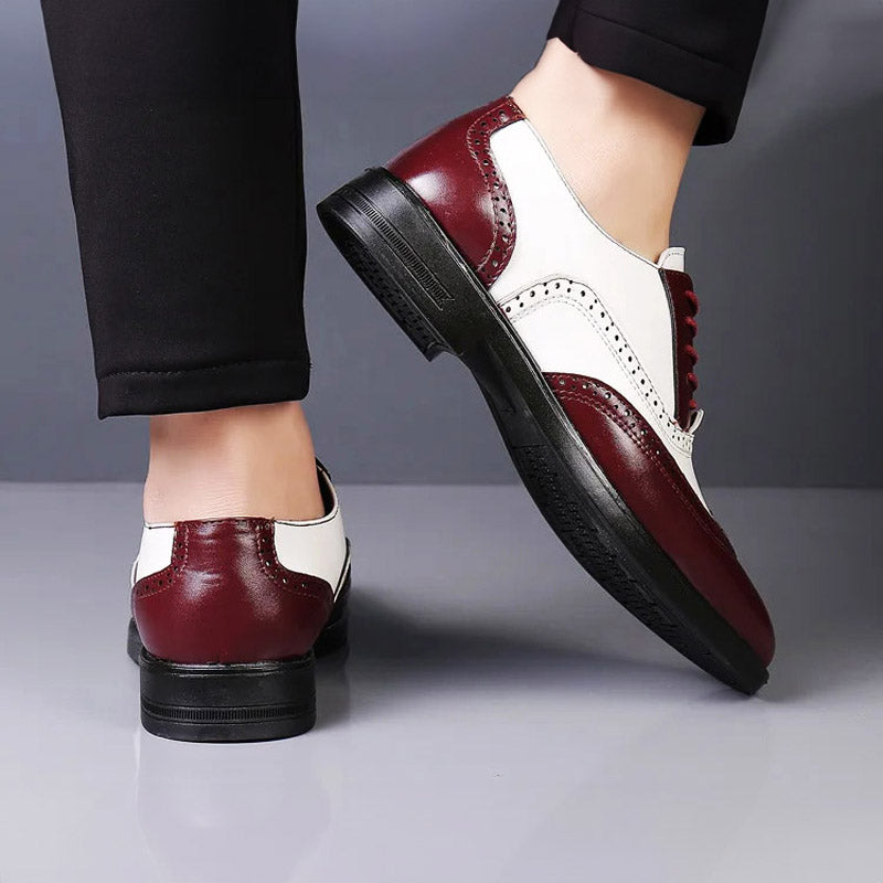 Men's Brogue Shoes Two-Tone Leather & Comfortable Sole