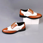 Men's Brogue Shoes Two-Tone Leather & Comfortable Sole