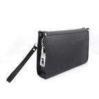 Men's Business Clutch Fingerprint Lock Genuine Cowhide Leather