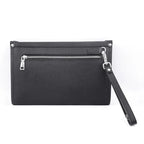 Men's Business Clutch Fingerprint Lock Genuine Cowhide Leather