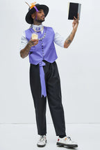 Men's Ceremonial Costume Purple Coordinated Set Breathable