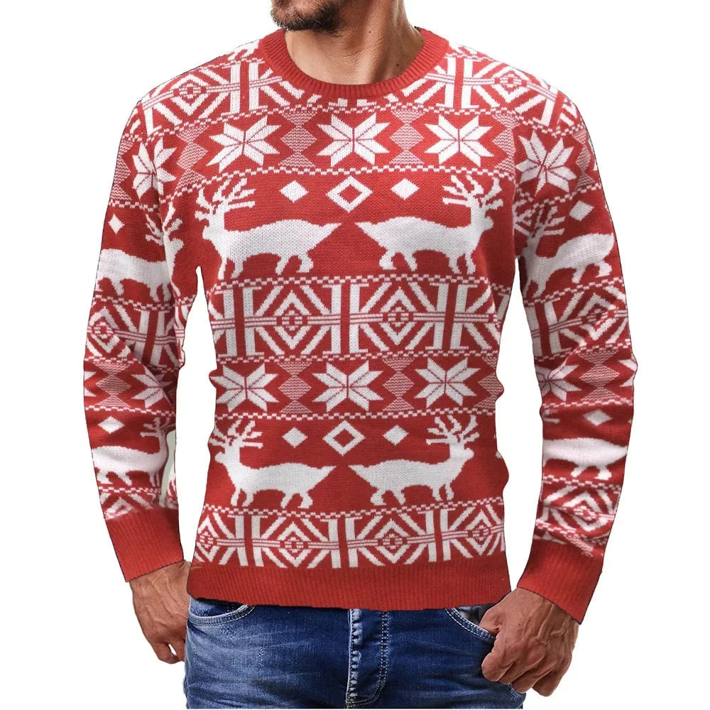 Men's Christmas Sweater Polyester Knit Comfortable Fit