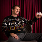 Men's Christmas Sweater Retro Reindeer Fluffy Acrylic Knit