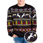 Men's Christmas Sweater Retro Reindeer Fluffy Acrylic Knit